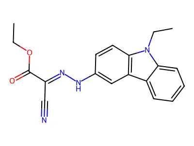 Ethyl 2-cyano-2-[(9-ethylcarbazol-3-yl)hydrazinylidene]acetate structure