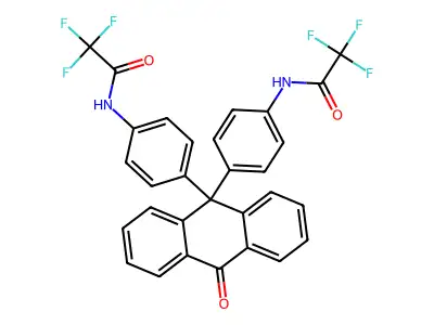 2,2,2-trifluoro-N-[4-[10-oxo-9-[4-[(2,2,2-trifluoroacetyl)amino]phenyl]anthracen-9-yl]phenyl]acetamide structure