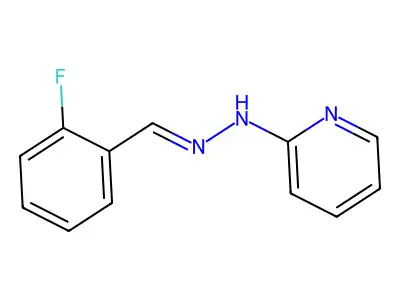N-[(2-fluorophenyl)methylideneamino]pyridin-2-amine structure