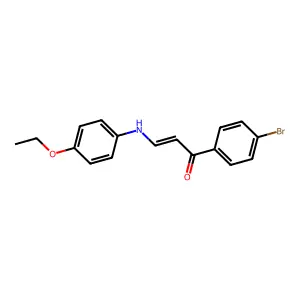 (E)-1-(4-bromophenyl)-3-(4-ethoxyanilino)prop-2-en-1-one structure