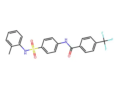 N-[4-[(2-methylphenyl)sulfamoyl]phenyl]-4-(trifluoromethyl)benzamide structure