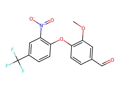 3-Methoxy-4-[2-nitro-4-(trifluoromethyl)phenoxy]benzaldehyde structure