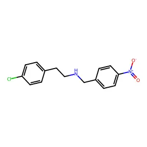2-(4-chlorophenyl)-N-(4-nitrobenzyl)ethanamine structure