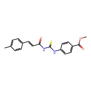 (E)-methyl 4-(3-(3-(p-tolyl)acryloyl)thioureido)benzoate structure