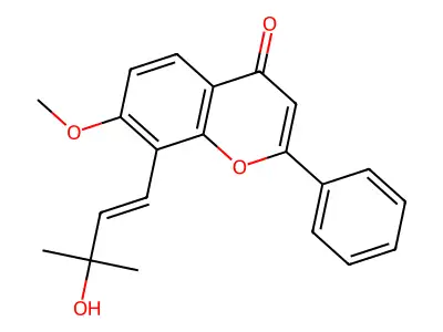 8-[(E)-3-Hydroxy-3-methyl-1-butenyl]-7-methoxy-2-phenyl-4H-1-benzopyran-4-one structure