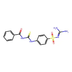 N-[[4-(diaminomethylideneamino)sulfonylphenyl]carbamothioyl]benzamide structure