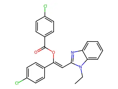 1-(4-Chlorophenyl)-2-(1-ethyl-1H-benzimidazol-2-yl)ethenyl 4-chlorobenzoate structure