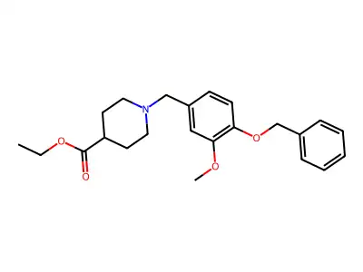 Ethyl 1-[4-(benzyloxy)-3-methoxybenzyl]piperidine-4-carboxylate structure
