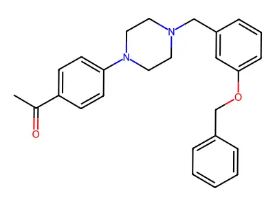 1-[4-[4-[(3-Phenylmethoxyphenyl)methyl]piperazin-1-yl]phenyl]ethanone structure