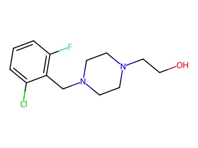 2-[4-[(2-Chloro-6-fluorophenyl)methyl]piperazin-1-yl]ethanol structure