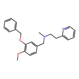 N-[(4-methoxy-3-phenylmethoxyphenyl)methyl]-N-methyl-2-pyridin-2-ylethanamine structure