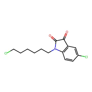 5-chloro-1-(6-chlorohexyl)-1H-indole-2,3-dione structure