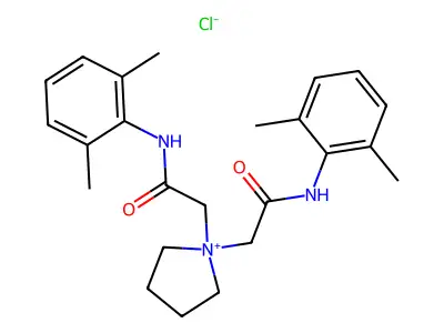 Pyrrolidinium, 1,1-bis((2,6-xylylcarbamoyl)methyl)-, chloride structure
