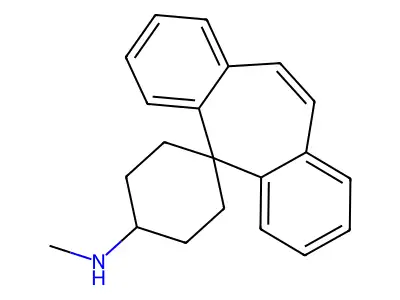 N-Methylspiro[5H-dibenzo[a,d]cycloheptene-5,1'-cyclohexan]-4'-amine structure