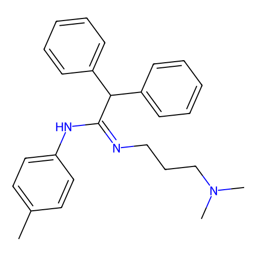 N'-[3-(dimethylamino)propyl]-N-(4-methylphenyl)-2,2-diphenylethanimidamide structure