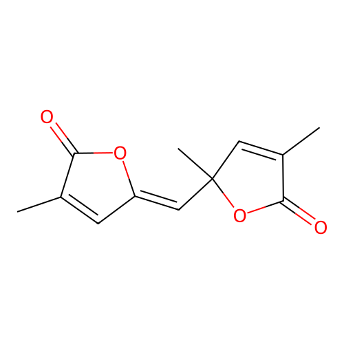 2(5H)-Furanone, 3,5-dimethyl-5-[(4-methyl-5-oxo-2(5H)-furanylidene)methyl]-, (Z)- structure