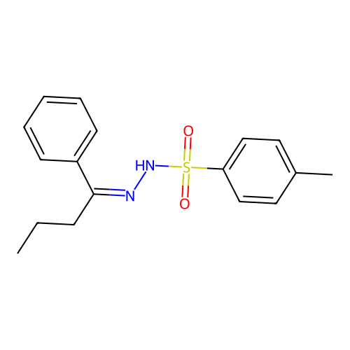 4-methyl-N-(1-phenylbutylideneamino)benzenesulfonamide structure
