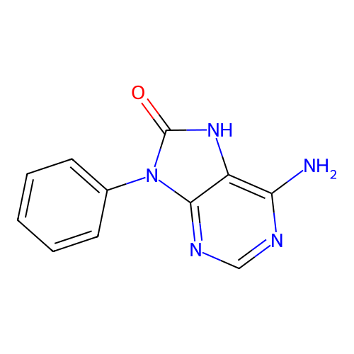 6-amino-9-phenyl-7H-purin-8-one structure