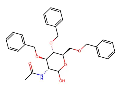 N-[2-hydroxy-4,5-bis(phenylmethoxy)-6-(phenylmethoxymethyl)oxan-3-yl]acetamide structure