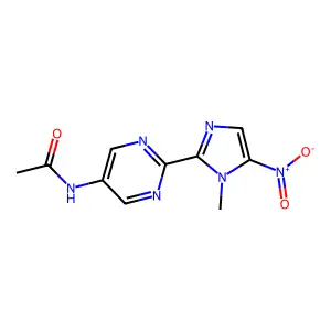 Acetamide, N-(2-(1-methyl-5-nitro-2-imidazolyl)-5-pyrimidinyl)- structure