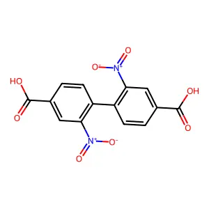 (1,1'-Biphenyl)-4,4'-dicarboxylic acid, 2,2'-dinitro- structure