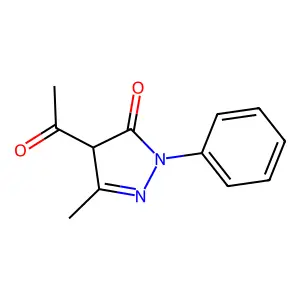 4-acetyl-5-methyl-2-phenyl-4H-pyrazol-3-one structure