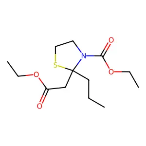 Ethyl 2-(2-ethoxy-2-oxoethyl)-2-propyl-1,3-thiazolidine-3-carboxylate structure
