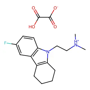 Carbazole, 1,2,3,4-tetrahydro-9-(2-dimethylaminoethyl)-6-fluoro-, oxalate structure