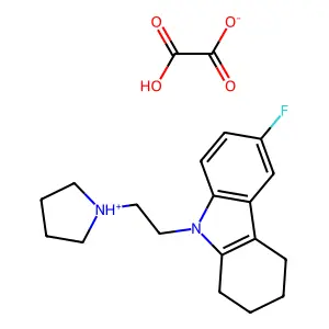 Carbazole, 1,2,3,4-tetrahydro-6-fluoro-9-(2-pyrrolidinoethyl)-, oxalate structure