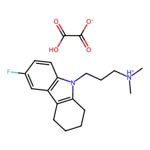 Carbazole, 1,2,3,4-tetrahydro-9-(3-dimethylaminopropyl)-6-fluoro-, oxalate structure