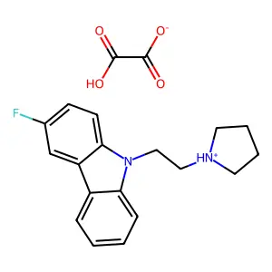 Carbazole, 3-fluoro-9-(2-pyrrolidinoethyl)-, oxalate structure