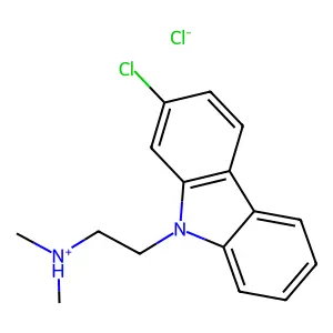Carbazole, 2-chloro-9-(2-dimethylaminoethyl)-, hydrochloride structure