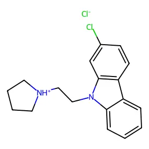 Carbazole, 2-chloro-9-(2-pyrrolidinoethyl)-, hydrochloride structure