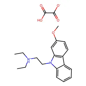 Carbazole, 9-(2-diethylaminoethyl)-2-methoxy-, oxalate structure