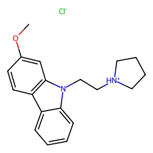 Carbazole, 2-methoxy-9-(2-pyrrolidinoethyl)-, hydrochloride structure