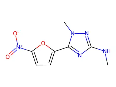 s-Triazole, 1-methyl-3-methylamino-5-(5-nitro-2-furyl)- structure