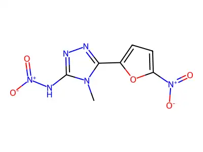 s-Triazole, 4-methyl-3-nitramino-5-(5-nitro-2-furyl)- structure