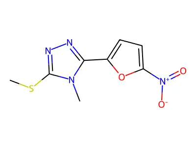 s-Triazole, 4-methyl-3-methylthio-5-(5-nitro-2-furyl)- structure
