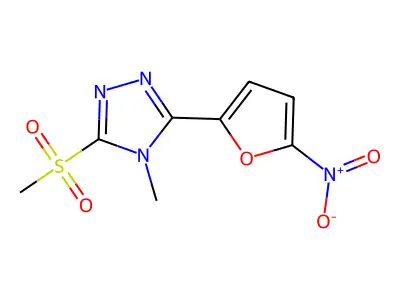 s-Triazole, 4-methyl-3-methylsulfonyl-5-(5-nitro-2-furyl)- structure