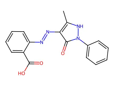 o-(5-Hydroxy-3-methyl-1-phenyl-4-pyrazolylazo)benzoic acid structure