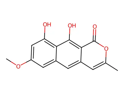 1,10-Dihydroxy-7-methoxy-3-methylbenzo[g]isochromen-9-one structure