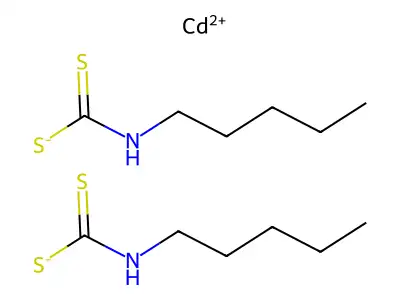 Cadmium, bis(pentyldithiocarbamato)- structure