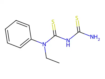 Biuret, 1-ethyl-1-phenyl-2,4-dithio- structure