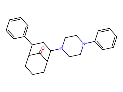 Bicyclo(3.3.1)nonan-9-one, 2-phenyl-4-(4-phenyl-1-piperazinyl)- structure