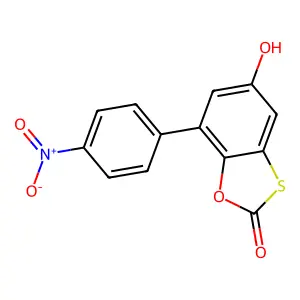 5-Hydroxy-7-(4-nitrophenyl)-1,3-benzoxathiol-2-one structure