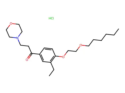 1-Propanone, 1-(3-ethyl-4-(2-(hexyloxy)ethoxy)phenyl)-3-(4-morpholinyl)-, hydrochloride structure