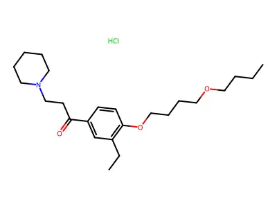 4'-(4-Butoxybutoxy)-3'-ethyl-3-piperidinopropiophenone hydrochloride structure