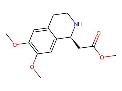 1-Isoquinolineacetic acid, 1,2,3,4-tetrahydro-6,7-dimethoxy-, methyl ester, (1S)- structure