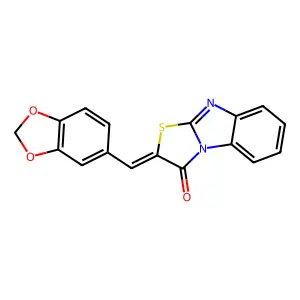 (2Z)-2-(1,3-benzodioxol-5-ylmethylidene)-[1,3]thiazolo[3,2-a]benzimidazol-1-one structure