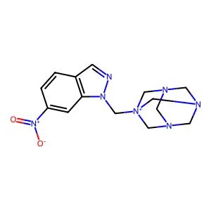 1-[(6-Nitroindazol-1-yl)methyl]-3,5,7-triaza-1-azoniatricyclo[3.3.1.13,7]decane structure